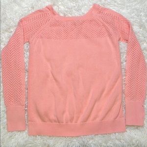 Ivivva Girls peachy pink pointelle sweater Sz 6